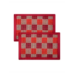 Kuber Industries 2 Pieces Maroon & Grey Abstract Doormats-picture-28