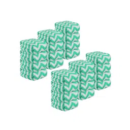 Kuber Industries 24Pcs Green & White Printed Microfibre 250 GSM Face Towels-picture-31