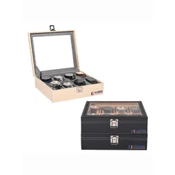 Kuber Industries 3-Pcs 6 Slots Wrist Watch Organiser Box-image-34