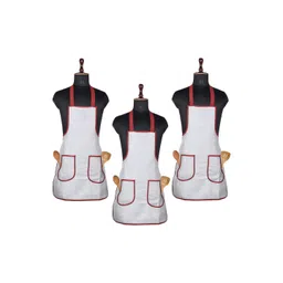 Kuber Industries 3-Pcs Grey & Red Kitchen Apron-picture-26