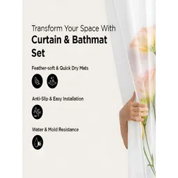 Kuber Industries 3 Pcs Shower Curtain & Bathmat Set-picture-16