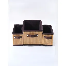 Kuber Industries 3 Pieces Beige & Brown Laundry Bag With Lid-image-35