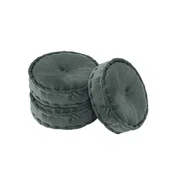 Kuber Industries 3Pcs Grey General Support Velvet Chair Pads-picture-23