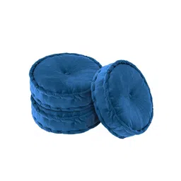 Kuber Industries 3Pcs Navy Blue General Support Velvet Chair Pads-picture-31