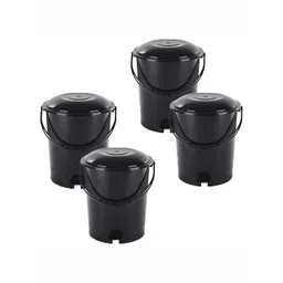 Kuber Industries 4-Pcs Black Check Dhakkan Pedal Dustbins - 7 Ltrs-picture-29