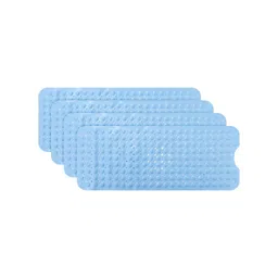 Kuber Industries 4-Pcs Blue Polyester 240 GSM Bath Rugs-picture-16