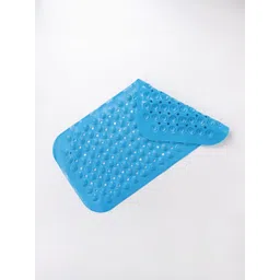 Kuber Industries 4- Pcs Blue Polyester 240 GSM Bath Rugs image 3