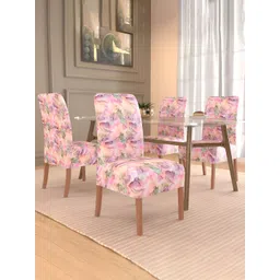 Kuber Industries 4-Pcs Pink & Green Stretchable Table Chair Cover-picture-27