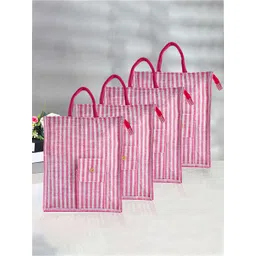 Kuber Industries 4-Pcs Pink Printed Handheld Bags-picture-41