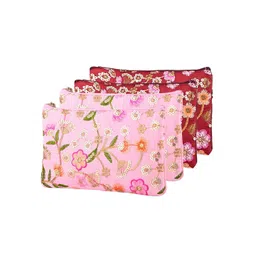 Kuber Industries 4 Pcs Traditional Ladies Hand Purse with Zip Embroidered Clutch-picture-32