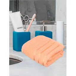 Kuber Industries 4 Pieces Green & Peach-Coloured Pure Cotton 380 Lining Face Towels-picture-39