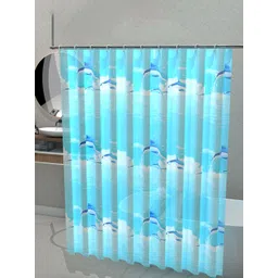 Kuber Industries 5-Pcs Blue & White Printed Shower Curtains With 12 Rings-picture-23