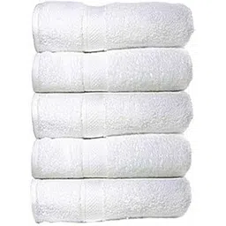 Kuber Industries 5 Pcs Set Cotton Towels for Bath Large Size 27x54 Inch | 500 GSM Quick Dry Super Absorbent Bathing/Bath Towel for Men & Women | White,KITOWEL021-picture-12