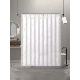 Kuber Industries 5-Pcs White & Pink Printed Shower Curtains-picture-38