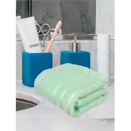 Kuber Industries 5 Pieces Green & Orange Pure Cotton 380 Lining Face Towels-picture-33