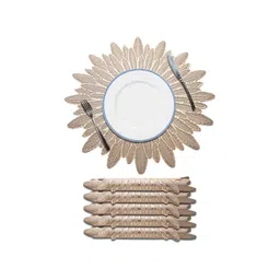 Kuber Industries 6-Pcs Beige Textured Anti-Slip Table Placemats-picture-26