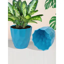 Kuber Industries 6-Pcs Blue & Red Textured Indoor & Outdoor Flower Pots-picture-32