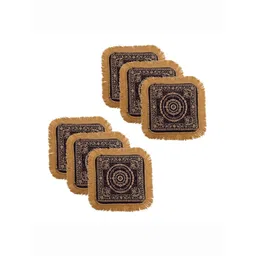 Kuber Industries 6-Pcs Brown & Beige Printed Floor Mats-image-36