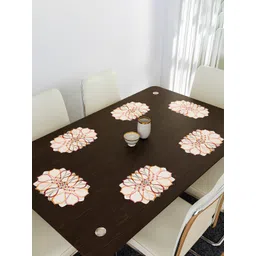 Kuber Industries 6-Pcs Yellow & Purple Printed Table Placemats-image-35