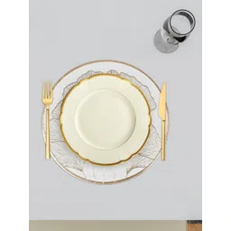 Kuber Industries 6 Pieces Cream-Colored Printed Leather Table Placemats-image-3
