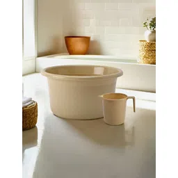 Kuber Industries Beige 2 Pieces Matte Bath Accessories Set-picture-11