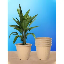 Kuber Industries Beige 5 Pieces Marble Finish Planters-image-9