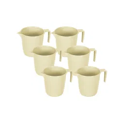 Kuber Industries Beige 6 piece Solid Plastic Bath Accessories Set-picture-27