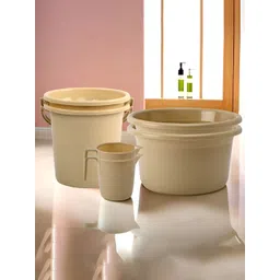 Kuber Industries Beige 6 Pieces Matte Bath Accessories Set-picture-23