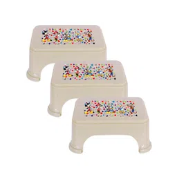 Kuber Industries Beige & Red 3 Pieces Geometric Step Stool-picture-41