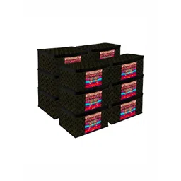 Kuber Industries Black 12 Pieces Printed Fabric Multi-Utility Organisers-picture-26