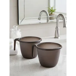 Kuber Industries Black 2 piece Solid Plastic Bath Accessories Set-picture-26