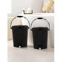 Kuber Industries Black 2 Pieces Pedal Dustbins 10L Each-picture-38