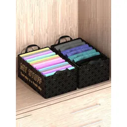 Kuber Industries Black 2 Pieces Printed Foldable Drawer Organisers-picture-30
