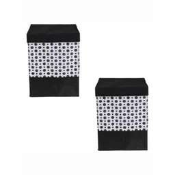 Kuber Industries Black 2 Pieces Printed Foldable Laundry Bags image 2