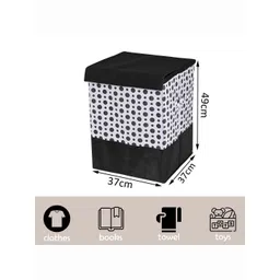 Kuber Industries Black 2 Pieces Printed Foldable Laundry Bags image 3