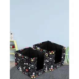 Kuber Industries Black 2-Pieces Printed Foldable Wardrobe Organisers-picture-31