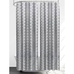 Kuber Industries Black 2 Pieces Printed Peva Shower Curtains-picture-26