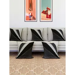 Kuber Industries Black 5 Pieces Patang Wire Square Cushion Covers-picture-42