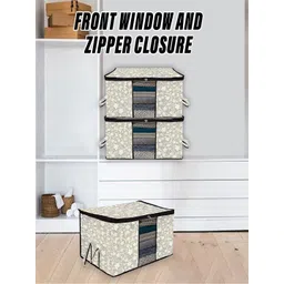 Kuber Industries Black 6 Pieces Printed Saree Organisers-picture-35