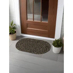 Kuber Industries Black 6 Pieces Textured Cotton Anti-Slip Doormats-picture-14