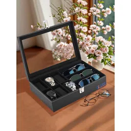 Kuber Industries Black 6+3 Slots Wrist Watch Organizer Box-picture-41