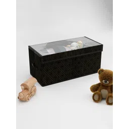 Kuber Industries Black & Beige 2 Pieces Printed Drawer Organisers With Transparent Lid-picture-30