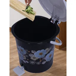 Kuber Industries Black & Blue 2 Pieces Printed Durable Pedal Dustbin With Handle - 7 Litre-picture-14