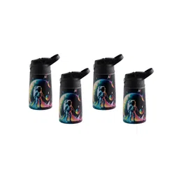 Kuber Industries Black & Blue 4 Pieces Stainless Steel Printed Water Bottle-picture-30