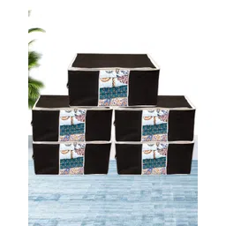 Kuber Industries Black & Blue 5 Pieces Printed Underbed Storage Bag-picture-36