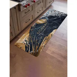 Kuber Industries Black & Brown Abstract Memory Foam Bedside Runners-picture-47