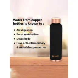 Kuber Industries Black & Copper-Toned Set of 4 Copper Solid Water Bottle-image-20