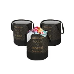 Kuber Industries Black & Gold Toned 3 Pieces Printed Laundry Bags 45 L Each-picture-11