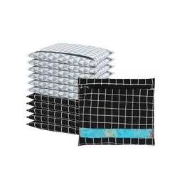 Kuber Industries Black & Grey 12 Pieces Printed Cotton Storage Organisers-picture-19