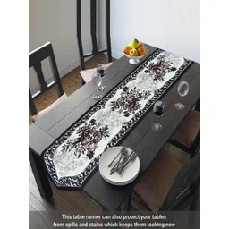 Kuber Industries Black & Grey Printed Cotton Table Runners-picture-38